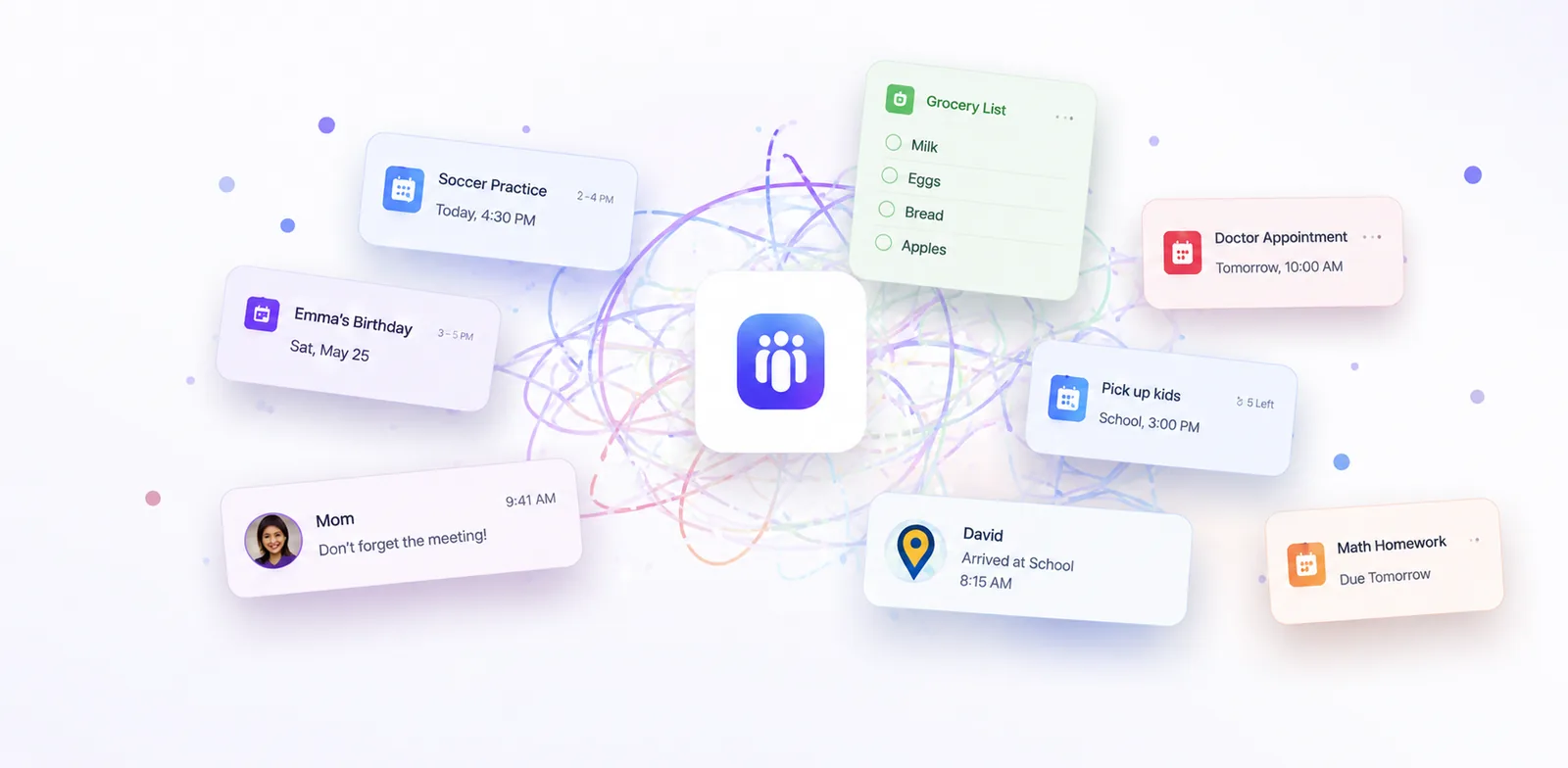 Family app UI overview